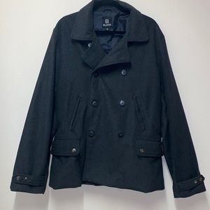 Black Pea Coat Charcoal
